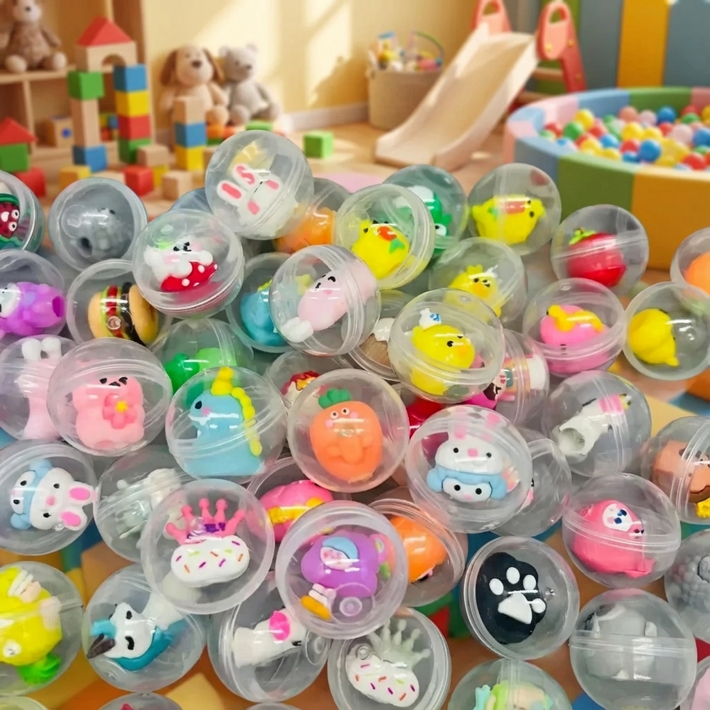 Kids Toys Bag - 30 Pcs 32mm Transparent Eggshell Mixed