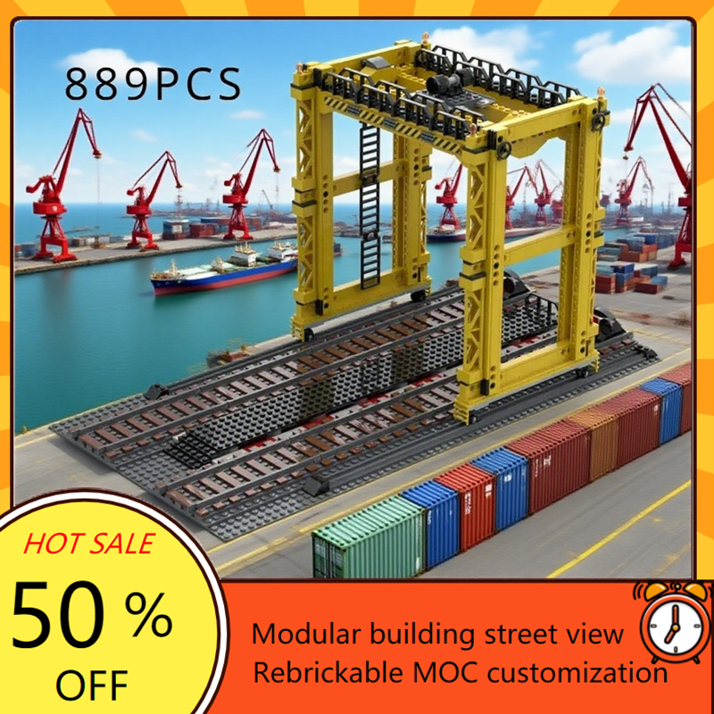 Kids Toys Xmas - 889PCS Railway Overloading Crane Model Custom