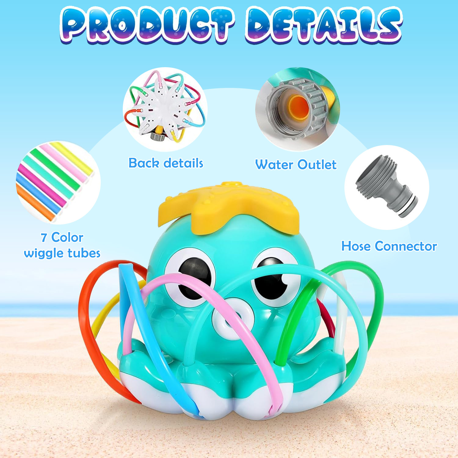 Octopus Sprinkler Water Spray  – обзор и цена Kids Yard Toys