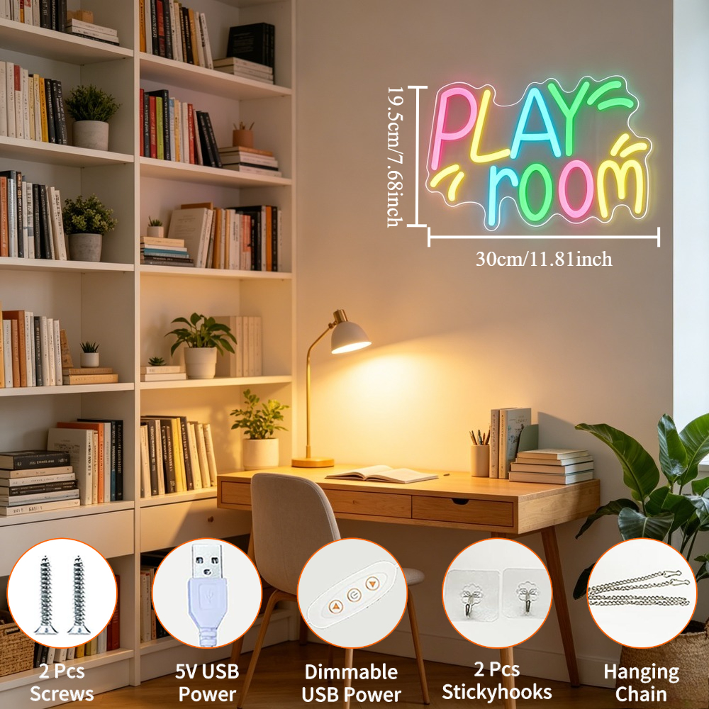 Play Room Neon Sign LED Night  – обзор и цена Kids Play Zone Toys
